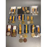 Nine WW1 BWM & Victory medal pairs;2410 Gnr H.Bishop RAM-315692 Pte B.J.Taylor ASCSE-24749 William