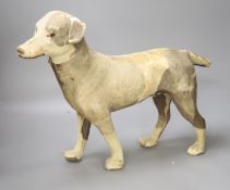 An early 20th century animal hide covered model of a terrier