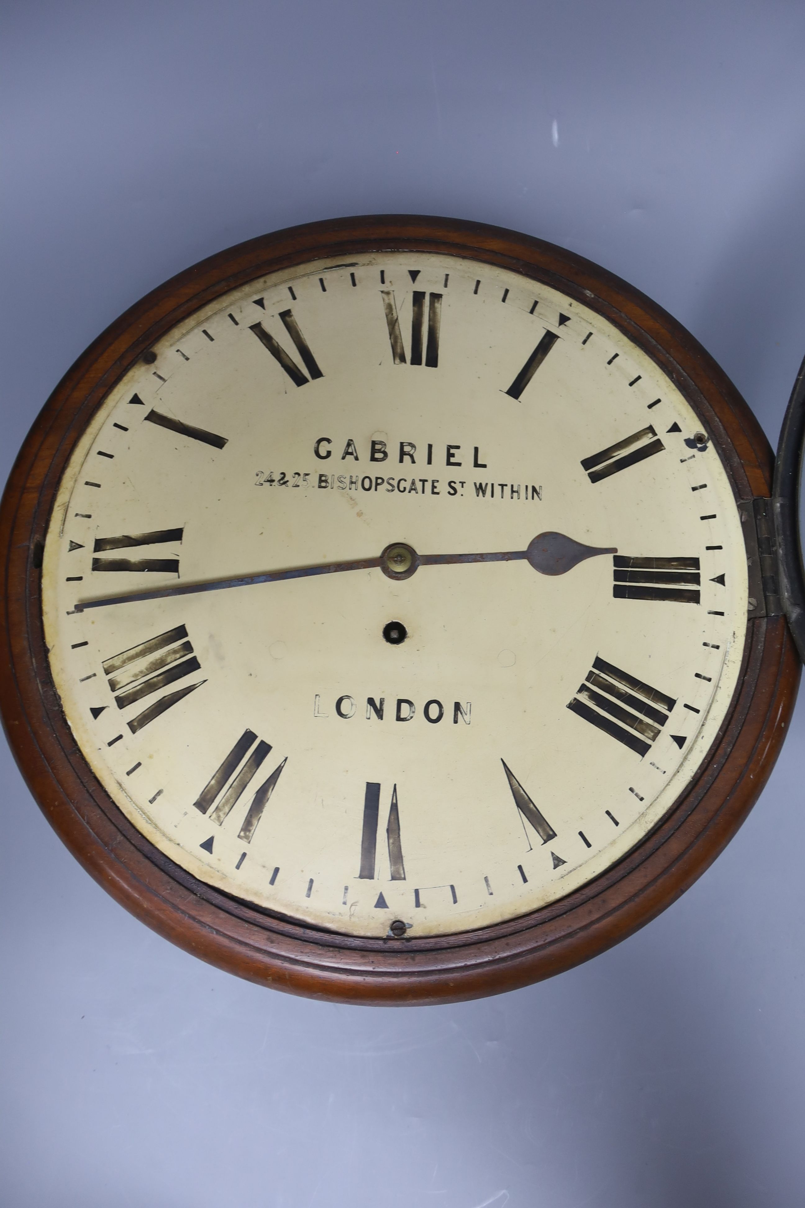 A Victorian Gabriel of London wall clock, single fusee movement - Image 2 of 3