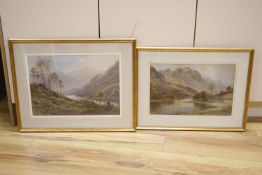 Edward Arden (1847-1910), two watercolours, Mountain landscapes, signed, 34 x 48cm and 30 x 45cm