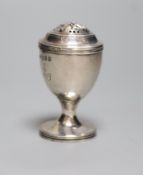 A George III silver pounce pot, London, 1812 (a.f.),78mm, 57 grams.