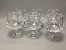 A set of six Waterford Lismore pattern brandy balloons