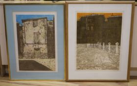 Richard Beer (1928-2017), two coloured etchings, Campo, 1/100 and Castel Sardo, 28/100, signed in