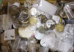 A large quantity of assorted pocket watch movements, parts and accessories,some a.f.
