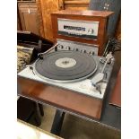 A vintage Goldring Lenco Gl75 turntable, a Leak tuner and amplifier and a pair of KEF speakers (