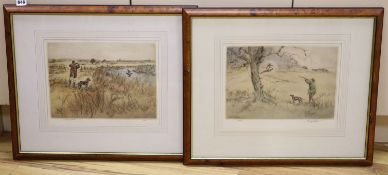 Henry Wilkinson, pair of limited edition prints, Pheasant and Woodcock Shooting, signed in pencil,