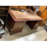 A reproduction Victorian style mahogany partner's desk, width 198cm, depth 124cm, height 76cmA