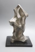 A silvered composition sculpture, height 40cm