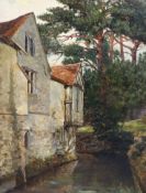 John Arthur Lomax (1857-1923), oil on canvas, Ightham Mote, signed, 45 x 35cm