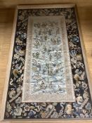 A 19th century Chinese embroidered silk panel, framed, 70 x 38cm