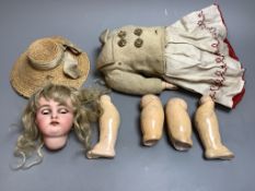 A Kestner 192 doll, original clothes, height 41cm