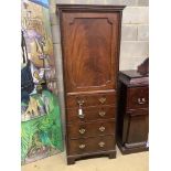 An early 20th century mahogany Chippendale Revival linen cabinet, width 73cm depth 50cm height