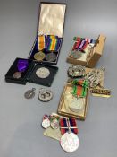 A WWII group of four medals to Sgt. A.W. Glover 3194219, Kings Own Scottish Borderers, mentioned in