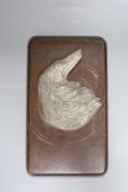 An early 20th century German mounted relief of a borzoi, 33 x 19cm