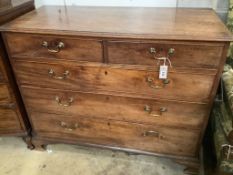 A George III mahogany chest fitted two short drawers and three graduated long drawers, width 114cm