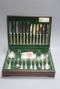 A canteen of silver plated cutlery for six by George Butler of Sheffield.
