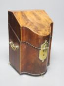 A George III mahogany knife box, of small proportions, height 29cm width 18.5cm