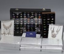 A large quantity of Swarovski costume jewellery including one hundred and thirty 925 rings.