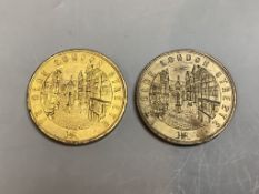 Two International inventions exhibition, London 1885 medallions