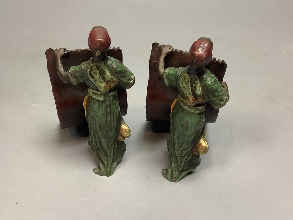 A pair of Bergman style cold-painted bronze carpet sellers8.5cm - Image 2 of 3