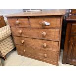 A Victorian pine chest, width 105cm, depth 48cm, height 96cm