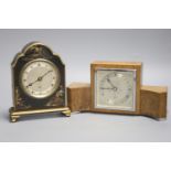 Two Elliott mantel clocks, larger width 25cm