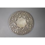 A Chinese Tiensin Yeching pierced sterling shallow platter,29cm, 15.5oz.