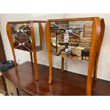 A pair of contemporary mirrored two drawer bedside chests, width 46cm, depth 36cm, height 66cm