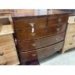 A 19th century mahogany bow-fronted chest of drawers, width 107cm, depth 52cm, height 106cm