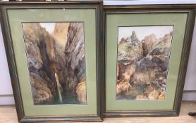 Ethel Sophia Cheesewright (1874-1977), watercolour, 'A sheltered cove (Sark), signed, watercolour