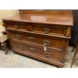 A Continental walnut chest of drawers, width 108cm depth 57cm height 75cm