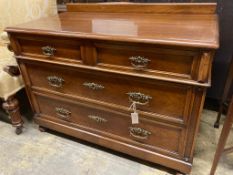 A Continental walnut chest of drawers, width 108cm depth 57cm height 75cm