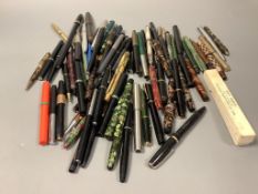 A quantity of various fountain pens