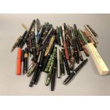 A quantity of various fountain pens