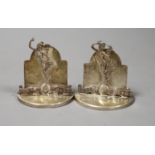 A pair of 1930's Royal Corps of Signals silver menu holders, H. Phillips, London, 1935/6,height
