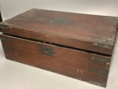 A 19th century mahogany writing slope, 40 x 23 x 16cm (a.f.)