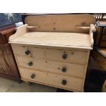 A Victorian pine washstand