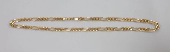 A 9ct gold extended curb-link necklace, 48cm, 20 grams.