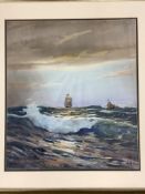 Charles Edward Hannaford, R.B.A. (1863-1955). Seascape. Framed watercolour.