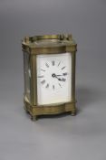 A brass carriage timepiece, height 10.5cm