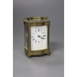 A brass carriage timepiece, height 10.5cm