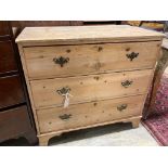 A Georgian pine chest of drawers, width 91cm depth 51cm height 85cm