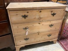 A Georgian pine chest of drawers, width 91cm depth 51cm height 85cm