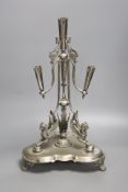 A Walker and Hall silver plated epergne stand, 42cm high