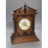 Fattorini & Sons. A late 19th century mahogany mantel clock, height 45cm