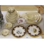 A set of six Coalport game bird plated plates and a Royal Doulton 'The Coppice' pattern part dinner