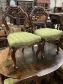 Six Victorian chairs with fretwork stating 'MS', believed to be for M. Strachan & Sons - coal