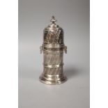 An Edwardian silver lighthouse sugar caster, Johnson, Walker & Tolhurst, London, 1907, 17.4cm, 9oz.