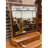 An Edwardian mahogany toilet mirror, width 71cm, depth 22cm, height 84cm