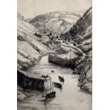 May Tremel (1882-1963). etching, Boscastle, signed in pencil, 28 x 19cm